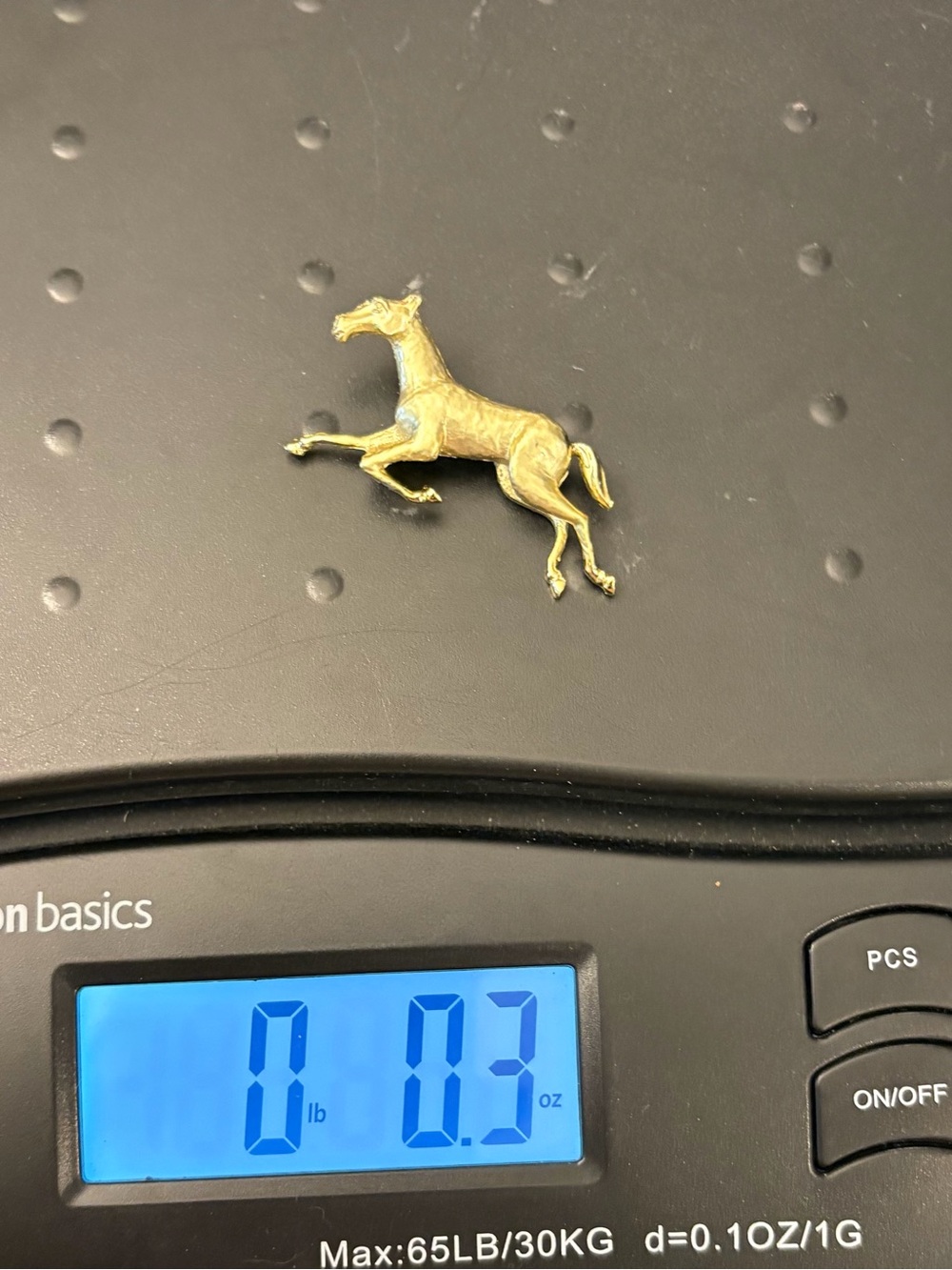 Vtg Gold Tone Horse Pin Brooch Running Gallop Brushed Satin Finish 2” Stallion - Picture 4 of 5